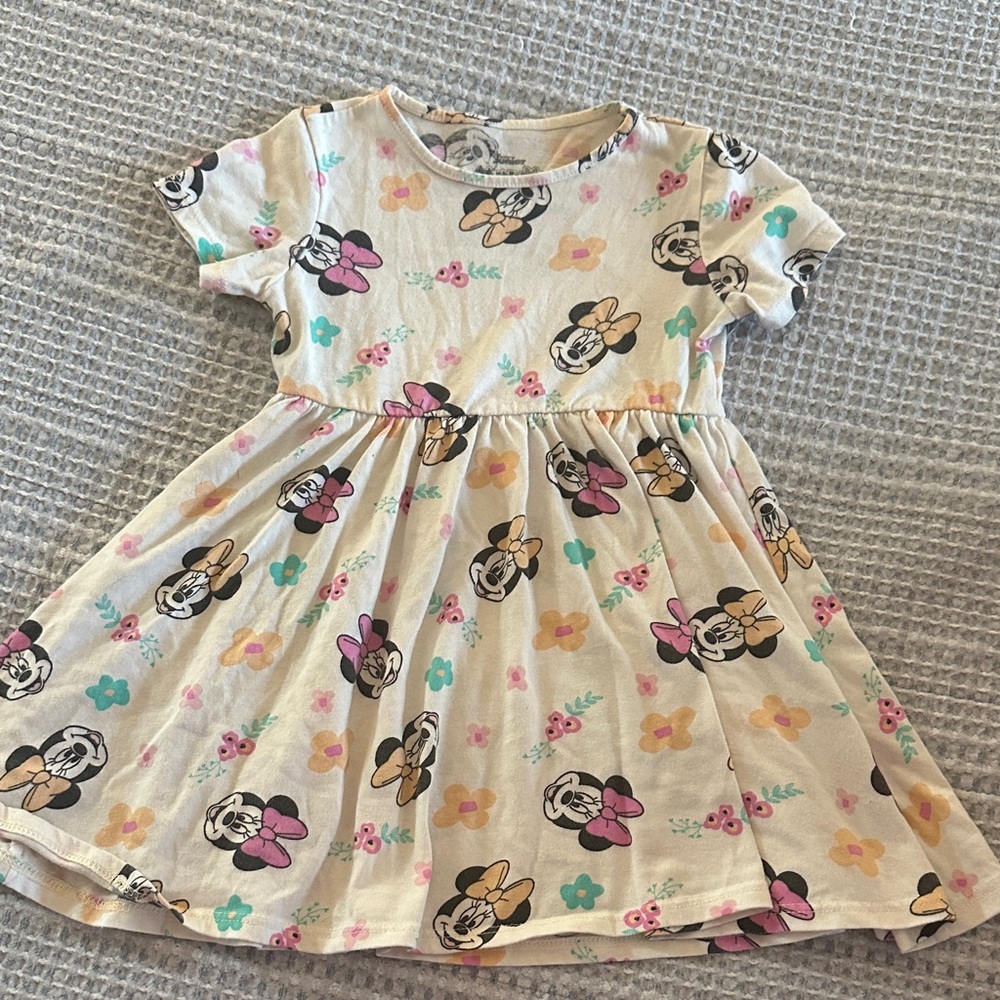 Disney Minnie Mouse Kids Dress - Cream and Multicolor